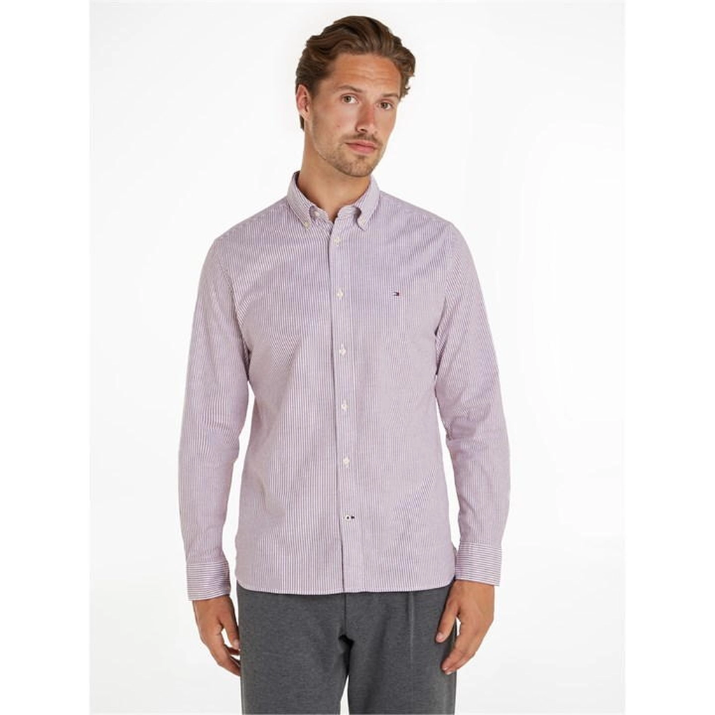 Tommy Hilfiger Core 1985 Flex Oxford Stripe Shirt - Red